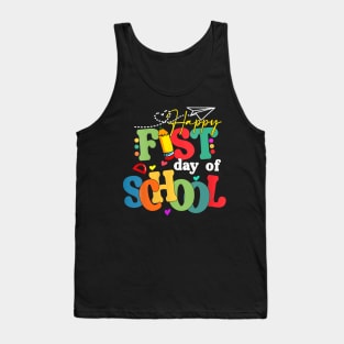 Happy First Day Of School Back To School Teacher Student Tank Top